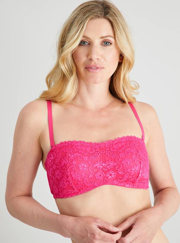 Buy Pink Comfort Lace Multiway Bandeau Bra 12 Bras Tu